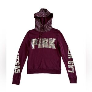 Pink las Vegas sequin hoodie sweatshirt Victoria’s Secret